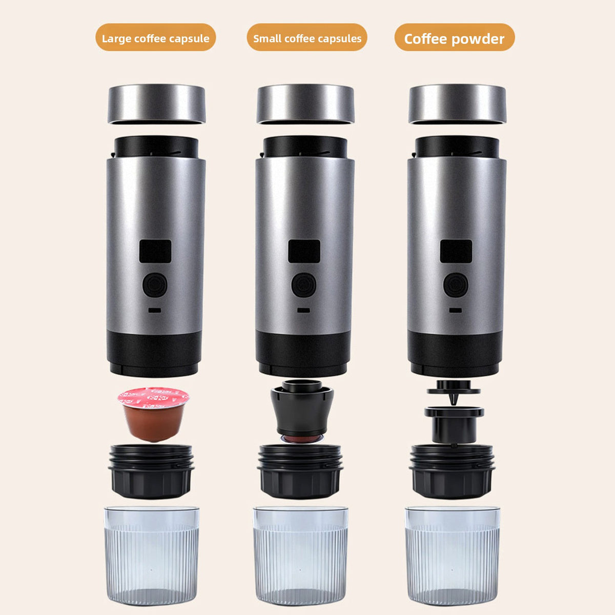 Portable capsule coffee machine